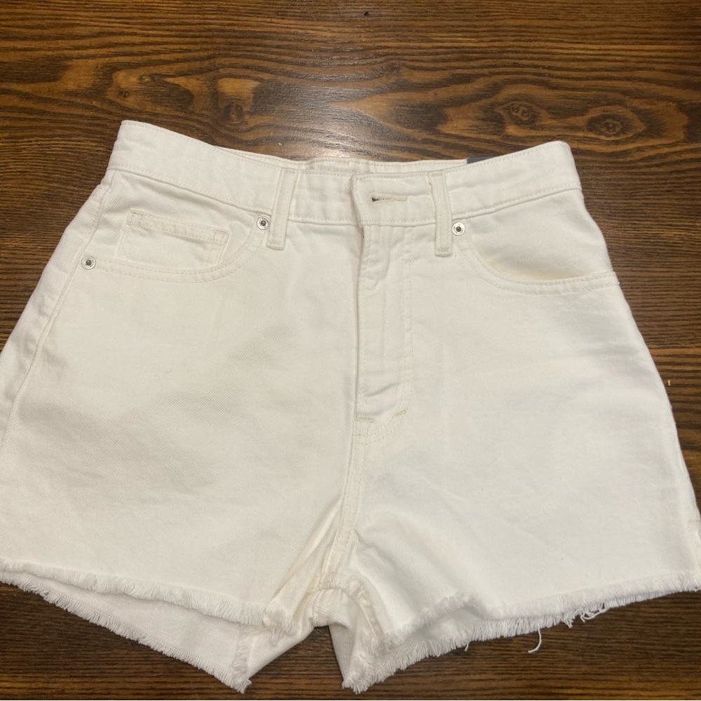 White Lucky Jean Shorts